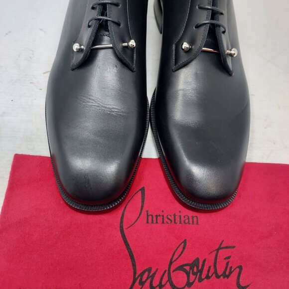 Christian Louboutin Black Chambeliss Leather Oxford Shoe - Picture 5 of 12
